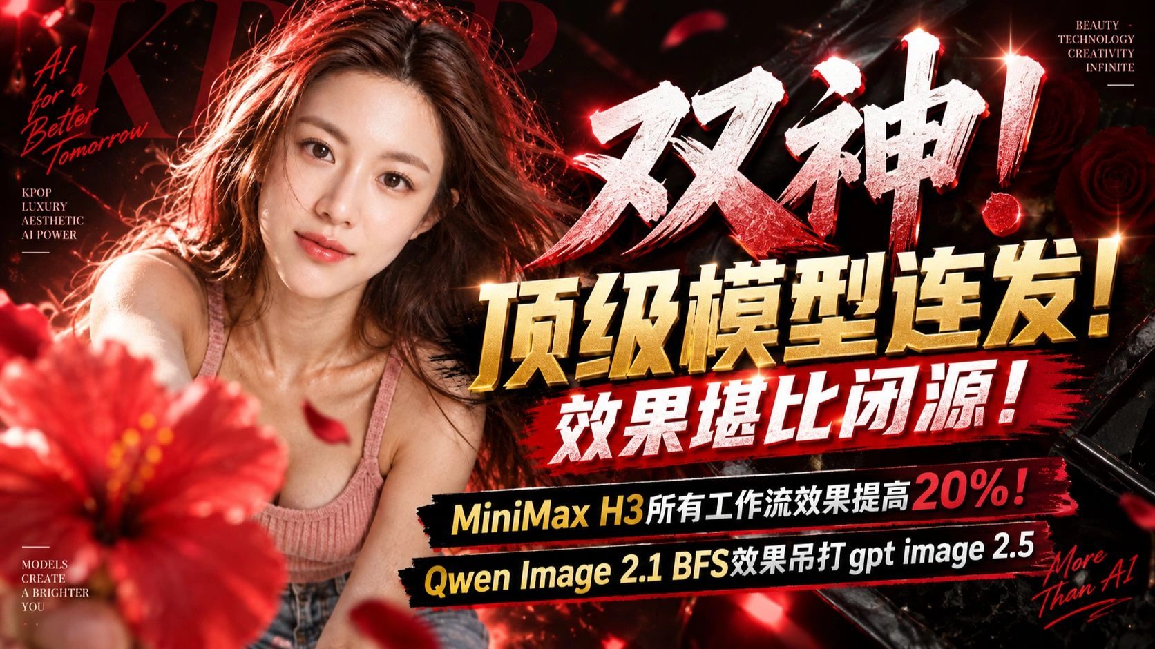 MiniMax H3工作流提效约20%与Qwen Image 2.1 BFS换脸：对照GPT Image 2.5