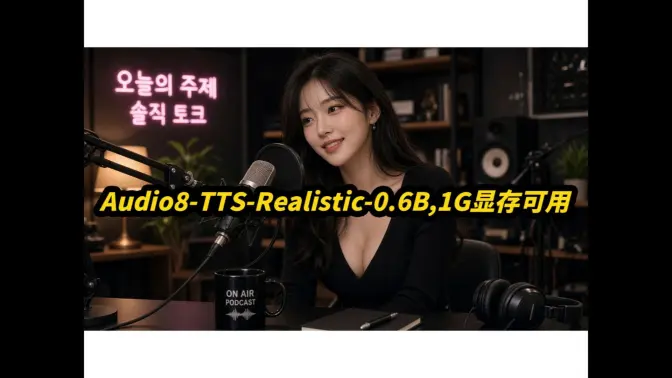 Audio8-TTS 原视频封面（显存说法为原作者表述）